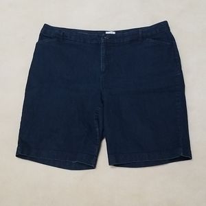 Dark wash denim Bermuda shorts